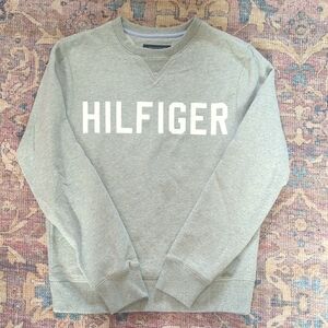 Tommy Hilfiger Gray Crewneck Sweater with Logo